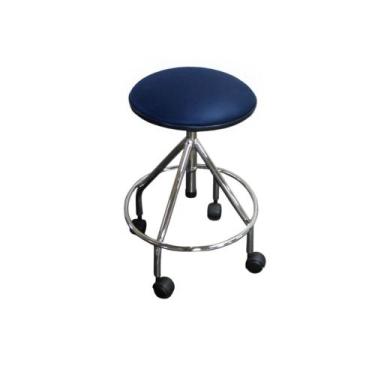 Imagem de Mocho Banco Giratório Regulável Inox Hospitalar Marinho - Metal Soluti