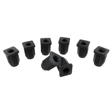 Imagem de Haidong Soquete De Rodízio Quadrado Com Luva Plástico E Inserções Pretas (25 * 25 38 Mm) - 8 Peças