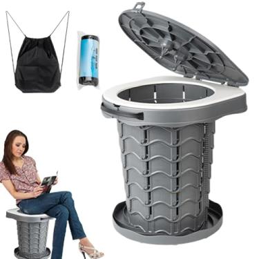 Imagem de Banheiro portátil, Potty de acampamento - Banheiro dobrável portátil | Altura ajustável Potty retrátil para crianças e adultos Bancos de acampamento ao ar livre para caminhada para piqueniques de piqu