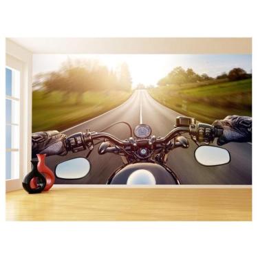 Imagem de Papel De Parede 3D Moto Esporte Viagem Estrada 3,5M Bkm89 - Você Decor