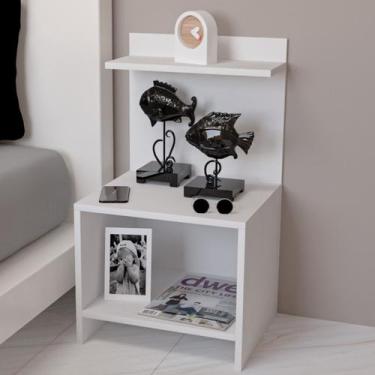 Imagem de Mesa de Cabeceira Mesinha de Canto Quarto com Nicho e Prateleira Decor