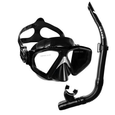 Imagem de Kit de Mergulho Máscara+Respirador Cetus New Parma Fun, Preto, Preto