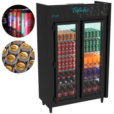 Imagem de Refrigerador Expositor 890 Litros 2 Portas Auto Serviço Frost Free Para Bebidas Blanc Kofisa