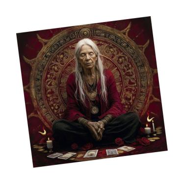 Imagem de Toalha para Leitura de Tarô Vovó Cigana Espiritual 70 cm