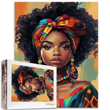 Imagem de Quebra-cabeça de 1000 peças para meninas africanas da América nativa para adultos afro-negras, pintura, moda, modelo feminino, 1000 peças, jogo escandinávia, decoração de parede, faça você mesmo, arte