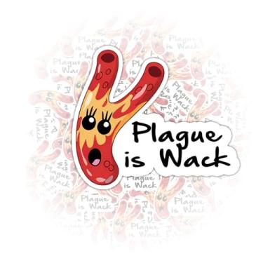 Imagem de 3 peças de adesivos praga é maluco, presentes engraçados, citações de microbiologia, design de personagem de bactérias fofas para estudantes de medicina e nerds de laboratório, decalque de carro para