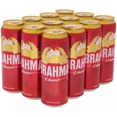 Imagem de Caixa com 12 unidades cerveja brahma latão 550ml