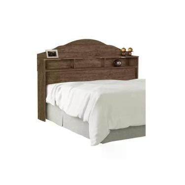 Imagem de Cabeceira Casal com Prateleiras Aquino Mocaccino - CASA H