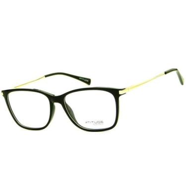 Imagem de Armação de Óculos Atitude At4038 A01 Preto Brilho Dourado, Preto