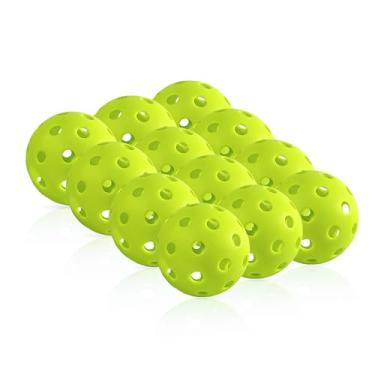Imagem de Fizzazzle Bolas de pickleball para ambientes externos – Pacote com 12 40 furos – Projetado para especificações USAPA – Bolas de pickle de alta resistência e durabilidade para campeonatos..