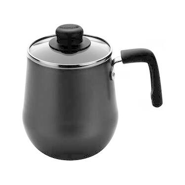 Imagem de Bule Multiflon Gourmet em Alumínio com Revestimento Antiaderente, Tampa de Vidro e Cabo Baquelite Grafite – 1,5 L