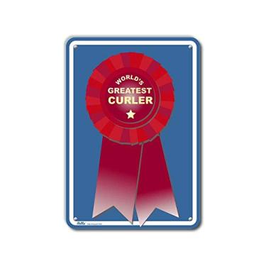 Imagem de PetKa Signs and Graphics Placa de alumínio PKWG-0059-NA_10x14 "World's Greatest Curler", 25,4 cm x 35,5 cm, World's Greatest Red