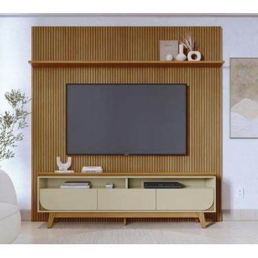 Imagem de Composição Luna Painel Frisado com Bancada 3 Gaveta P/ TV's Até 75'' -