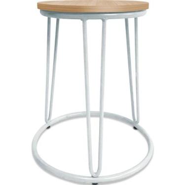 Imagem de Banco Banqueta Baixa Industrial Dinamarca Em Aço Balcão Bar Cozinha Br