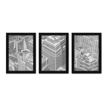 Imagem de Kit Com 3 Quadros - Cidade Paisagem Aérea - 024kq02p - Allodi