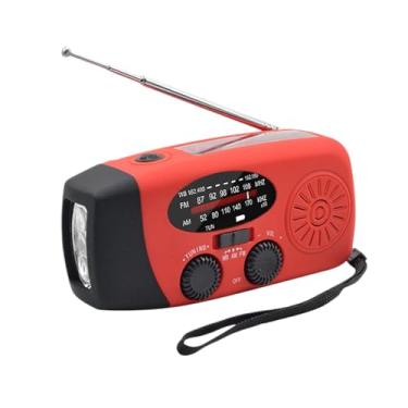 Imagem de CIADAZ Rádio de manivela de emergência com lanterna LED para emergência AM/FM NOAA Rádio meteorológico portátil Rádio dínamo com carregador de telefone de banco de potência de 2000mAh USB carregado