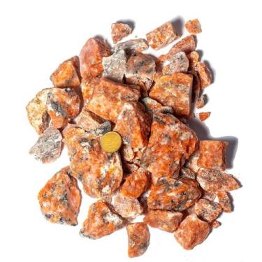 Imagem de 01 Kg Cascalho Bruto Calcita Laranja Pedra 30 a 60mm Tipo A - Cristais