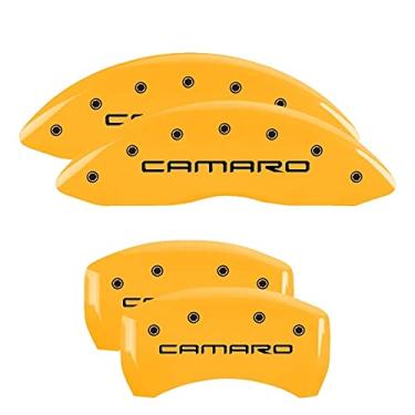 Imagem de MGP Caliper Covers Capas de freio vermelhas 12162SDD3RD para Dodge Charger/Challenger 2011-2020 (calibre frontal de pistão duplo) gravadas com Dodge // (capas frontais/traseiras; conjunto com 4)