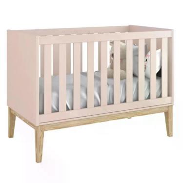 Imagem de Dormitório Classic 2 Portas e Cômoda com Porta com Pés Madeira Natural - Reller Móveis Rosa