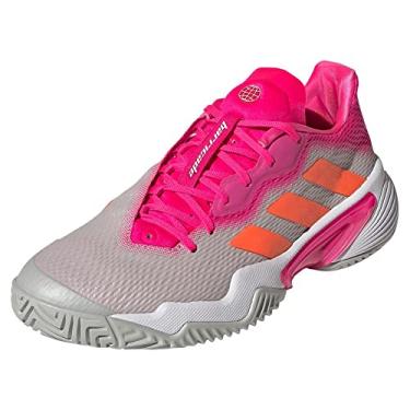 Imagem de adidas Tênis Barricade Feminino, Cinza dois solares laranja - time choque rosa, 11