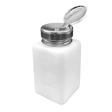 Imagem de Ysyqkn Dispensador de Líquidos Push-down, Recipiente de Metanol, Garrafa com Bomba Premium Portátil, Recarregável, para Demaquilante, Salão de Beleza, Branco, 180 ml
