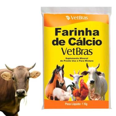 Imagem de Farinha de Cálcio Suplemento Alimentar Ração Mineral Para Animais Bovi