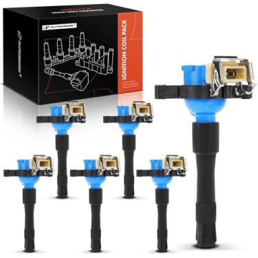 Imagem de A-Premium (azul) Pacote de bobina de ignição do motor compatível com BMW 328i, 323i, 330i, 320i, 323Ci, 328Ci, X5, 530i, 528i, 323is, 328is, M3, Z3 e Rolls-Royce Silver Seraph, Park Ward e Land Rover