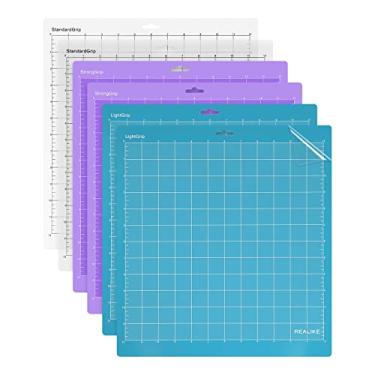 Imagem de REALIKE Tapete de corte 30,5 x 30,5 cm para Silhouette Cameo 5/4/3/2/1 (6 tapetes - 2 aderências padrão, 2 LightGrip), acessórios de substituição para tapetes de corte variado para Cricut