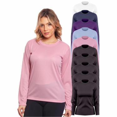 Imagem de Kit 10 Camisa Feminina Camiseta Térmica Proteção Solar Uv .-Feminino