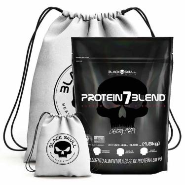Imagem de Protein 7 Blend Refil 1.8Kg + Mochila - Black Skull (Chocolate)-Unissex