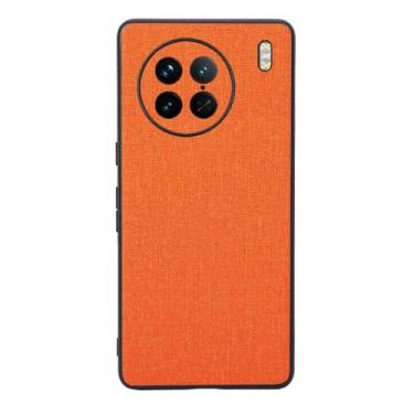 Imagem de Capas Compatível com VIVO X90 PRO,Design de padrão de tela,Pproteção completa de 360°,Pplástico macio,Proteção contra queda-Orange