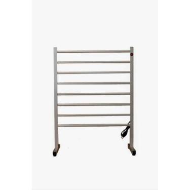 Imagem de Toalheiro Térmico Porta Toalha Duplo Portátil de Chão Grande (127V,Prata)