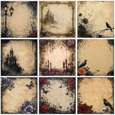 Imagem de ZCPTZ 9 Pads Gothic Style Notepads 3" x 3" Self-adhesive Gothic Style Note Pads Memo for Office Work School Supplies Home - Reusable Gothic Sticky Notes
