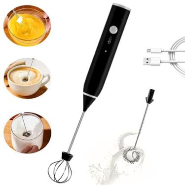 Imagem de Mini Mixer Portátil MTS, Misturador, Espumador de bebidas, Recarregável USB, Sem fio, Batedor Ovos Elétrico, 2 em 1, Haste em inox, 3 velocidades, para Shakes,Whey, Fuê, Multiuso.