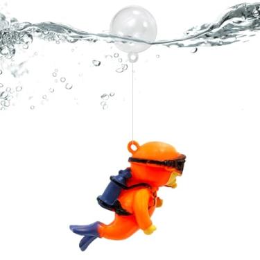 Imagem de Decorações flutuantes para aquários, Adorável tanque de peixes pequena decoração mergulhador, Pingente flutuante de visualização de mergulhador gordo, brinquedos de peixe Betta, companheiro de peixe d