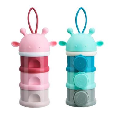 Imagem de DimyFew 2x Recipientes de Proteína Empilháveis Multifuncionais Fácil de Limpar Destacáveis 3 Camadas Dispensadores de Proteína para Pré-Treino Fitness