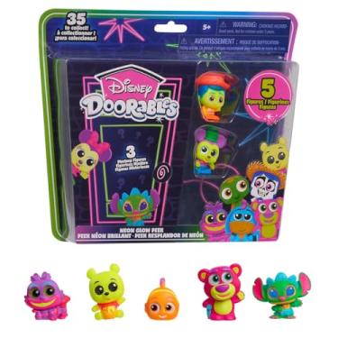 Imagem de SUNNY, Doorables, Disney, Pacote Neon com Figuras Surpresa, 5 Bonecos