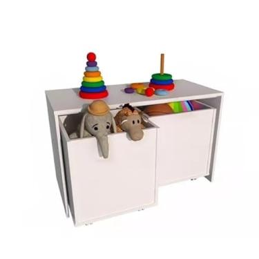 Imagem de Rack Organizador Infantil com 2 Baús 100% MDF (rack de 80cm)