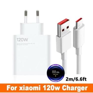 Imagem de Carregador 120w Para Xiaomi X4 Mi 11t Pro 12 F4, BRANCO