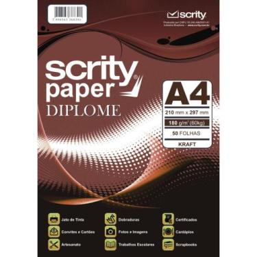 Imagem de Papel KRAFT Folha Natural A4 120G com 50 Folhas Pacote com 50 - SCRITY