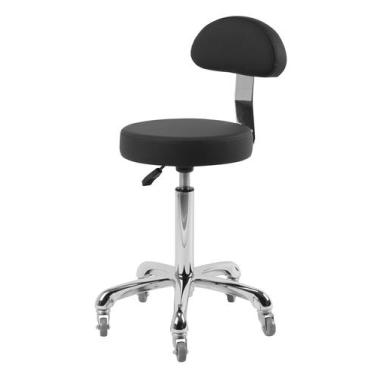 Imagem de Mocho Com Encosto E Rodas New Standard Estek Estética Preto