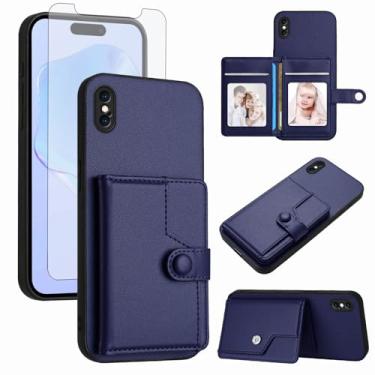 Imagem de Asuwish Capa de telefone para iPhone Xs Max capa carteira com protetor de tela de vidro temperado RFID fino suporte para cartão de crédito acessórios para celular i X XR Xsmax 10x SX Xmax 10xs 10s 10