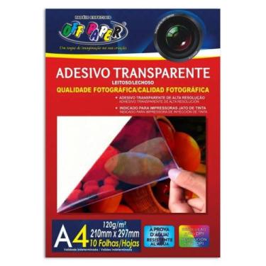 Imagem de Adesivo Transparente A4 Off Paper Jato de Tinta 120g 10Fls