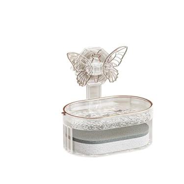 Imagem de Saboneteira Suporte para banheiro Parede Porta Sabonete Sem Furo Acrilico Auto Colante(BRANCO)