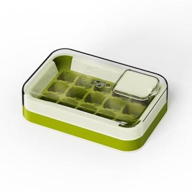 Imagem de Bandeja de silicone para cubos de gelo com tampa à prova de vazamento e caixa de armazenamento para freezer – 15 peças sem BPA, capa resistente a derramamentos e tampa de recipiente de colher de gelo