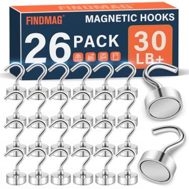 Imagem de FINDMAG Ganchos magnéticos para cabines de cruzeiro, ímãs fortes de 13,6 kg com ganchos, ganchos magnéticos de neodímio N52 para pendurar, cozinha, sala de aula, oficina, itens essenciais de navio de