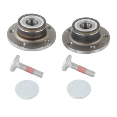 Imagem de INGKAN Conjunto de cubo de rolamento de roda traseira 512319 com 5 pinos com ABS, 2 peças, serve para Audi Q3 15-18, VW Golf 10-15/Jetta 05-18/Passat 06-19/Tiguan 09-17, substitui OE 512319 BR930622
