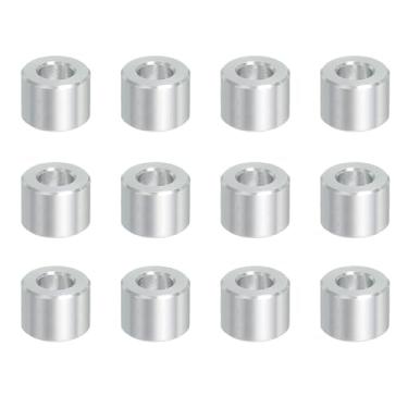 Imagem de PATIKIL Espaçadores de alumínio de 12 peças, espaçadores de metal de 1/10.2 cm x 1/5.1 cm Alumínio 1/5.1 cm L espaçador parafuso espaçador bucha redonda não rosqueada para parafusos de 1/10.2 cm