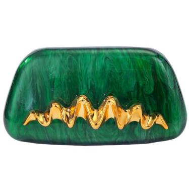 Imagem de louceko Bolsa de ombro feminina moderna de corrente transversal bolsa de mão acrílica para casamento à noite bolsa clutch formal, Verde