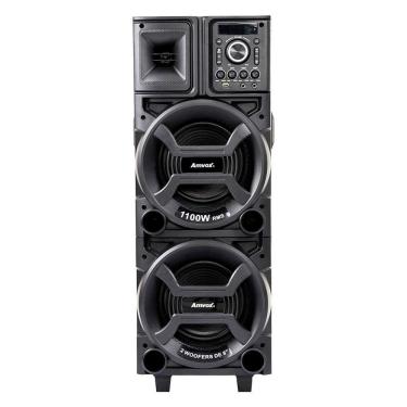 Imagem de Caixa de Som Amplificada ACA 1101 Black Duplo 8 | AUX/USB/CARD, Bluetooth, 1100W RMS, Preto